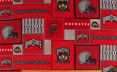 ohio state buckeyes fleece fabric